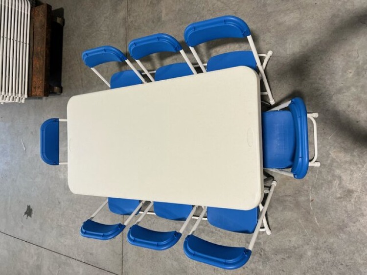 Kiddie Table and 8 Kiddie Chairs Package 
